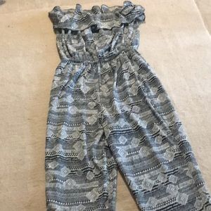 Forever21 Strapless ruffle jumpsuit